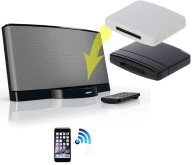 A2DP Bluetooth Muziek 30 Pin Ontvanger Adapter Speaker Dock Voor Ipod wit