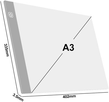 A3(40X33.5Cm) drie Niveau Dimbare Led Light Pad Tekentafel Pad Tracing Lichtbak Oogbescherming Makkelijker Voor Diamant Schilderij A3 grijs