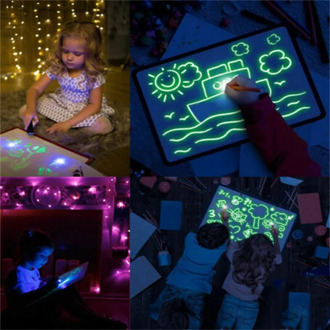A3 A4 A5 Light Luminous Drawing Board Kids Toy Tablet Graffiti With Light-Fun Fluorescent Pen Children Educational Toy Light-fun