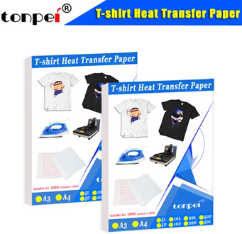 A3 A4 T shirt Heat Transfer paper for light / dark color 100% Cotton Fabrics Cloth inkjet Printing Design