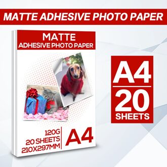 A4 20/40 Vellen Zelfklevende Mat Zelfklevend Fotopapier Voor Alle Inkjet Printer Matte Printer Papier Inkjet Sticker Foto papier 20 Sheets