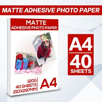 A4 20/40 Vellen Zelfklevende Mat Zelfklevend Fotopapier Voor Alle Inkjet Printer Matte Printer Papier Inkjet Sticker Foto papier 40 Sheets