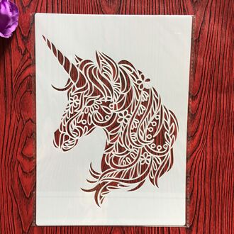A4 29*21Cm Eenhoorn Diy Stencils Muur Schilderen Plakboek Kleuring Embossing Album Decoratieve Papieren Kaart Template, Muur