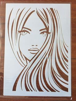 A4 29*21Cm Schoonheid Meisje Diy Stencils Muur Schilderen Plakboek Kleuring Embossing Album Decoratieve Papieren Kaart Template A4-034