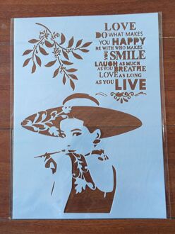 A4 29*21Cm Schoonheid Meisje Diy Stencils Muur Schilderen Plakboek Kleuring Embossing Album Decoratieve Papieren Kaart Template A4-035