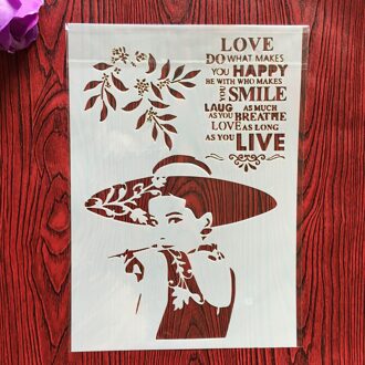 A4 29*21Cm Schoonheid Meisje Diy Stencils Muur Schilderen Plakboek Kleuring Embossing Album Decoratieve Papieren Kaart Template