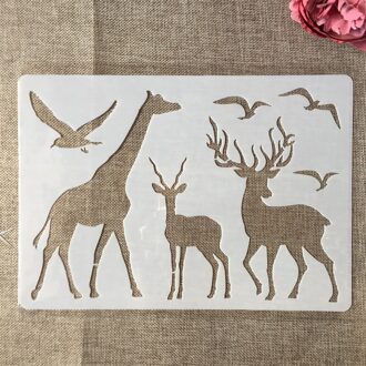 A4 29 Cm Dieren Herten Giraffe Diy Gelaagdheid Stencils Schilderij Plakboek Kleuring Embossing Album Decoratieve Papier Template