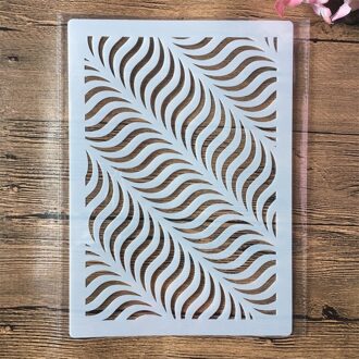A4 29Cm 3D Golvend Textuur Diy Gelaagdheid Stencils Muur Schilderen Plakboek Kleuring Embossing Album Decoratieve Template