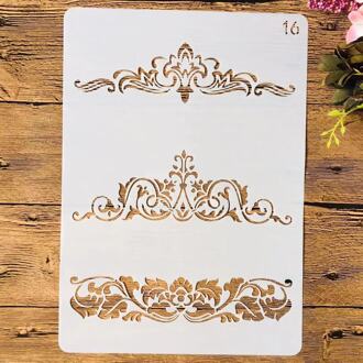 A4 29Cm Bloem Border Edge Lijn Diy Gelaagdheid Stencils Schilderij Plakboek Kleuring Embossing Album Decoratieve Template