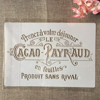 A4 29Cm Franse Woorden Diy Gelaagdheid Stencils Muur Schilderen Plakboek Kleuring Embossing Album Decoratieve Template