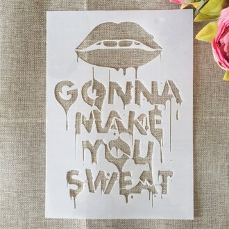 A4 29Cm Lip Woorden Zoete Diy Gelaagdheid Stencils Muur Schilderen Plakboek Kleuring Embossing Album Decoratieve Template