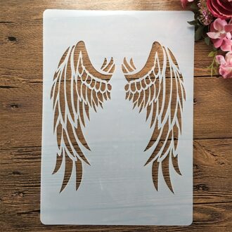 A4 29Cm Paar Engelenvleugels Diy Gelaagdheid Stencils Muur Schilderen Plakboek Kleuring Embossing Album Decoratieve Template