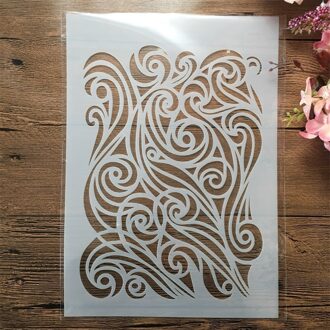 A4 29Cm Sea Wave Textuur Diy Gelaagdheid Stencils Muur Schilderen Plakboek Kleuring Embossing Album Decoratieve Template