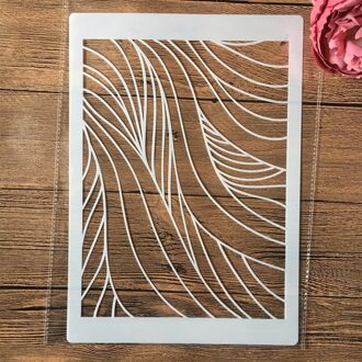 A4 29Cm Zachte Dunne Golvende Diy Gelaagdheid Stencils Muur Schilderen Plakboek Kleuring Embossing Album Decoratieve Template