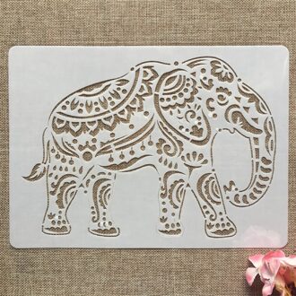 A4 29X21Cm Hand Trekken Olifant Diy Gelaagdheid Stencils Schilderij Plakboek Kleuring Embossing Album Decoratieve Template