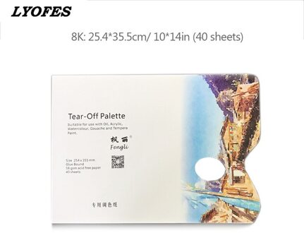 A4/8K Wegwerp Tear-Off Palet Papier Verf Palet Papier Pad Voor Kunstenaar Gouache Acryl Olieverf aquarel Art Supplies