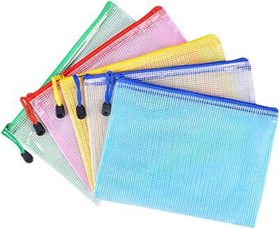 A4/A5/A6 Waterdichte Plastic Rits Kleur Transparant Bestand Pakket Briefpapier Kantoor Opbergtas Match kleur A5