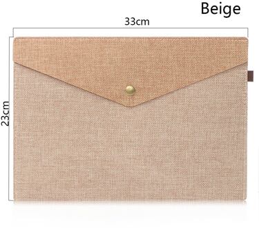 A4/A5 Document Zak Canvas Voelde Bestand Aktetas Papier Houder Bestandsmap Eenvoudige Draagbare Organizer Studenten Briefpapier Leveringen beige L