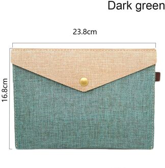 A4/A5 Document Zak Canvas Voelde Bestand Aktetas Papier Houder Bestandsmap Eenvoudige Draagbare Organizer Studenten Briefpapier Leveringen donker groen S