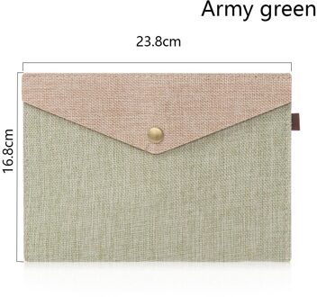 A4/A5 Document Zak Canvas Voelde Bestand Aktetas Papier Houder Bestandsmap Eenvoudige Draagbare Organizer Studenten Briefpapier Leveringen leger groen S