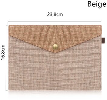 A4 A5 Eenvoudige Imitatie Linnen Canvas Voelde Bestand Zak Portfolio Office Studie Tas Briefpapier Map Bestand Aktentas Bestand Mappen S beige