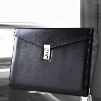 A4 Document Bestand Map Met Wachtwoord Slot Aktetas Organisator Pu Lederen Office Manager Tas