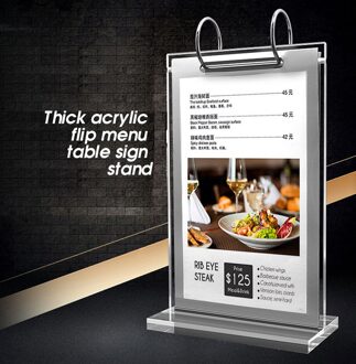 A4 Dubbelzijdig 8.5 "X 11" Transparant Flip Frame Acryl Tafel Teken Menu Papier Frame Bureau Display card Stand Rekken A4 Acrylic