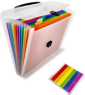 A4 File Organizer 13 Zakken Plastic Uitbreiden Portemonnee Accordeon Mappen, Letter Size Portable Document handtas Houder