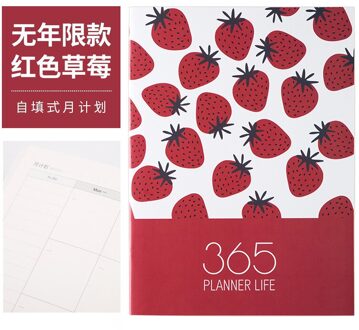 A4 Grote 365 Self-Vulling Kawaii Planner Notebook 12 Maand Agenda Chinese Planner Office Schoolbenodigdheden 365 Planner Bourgondië