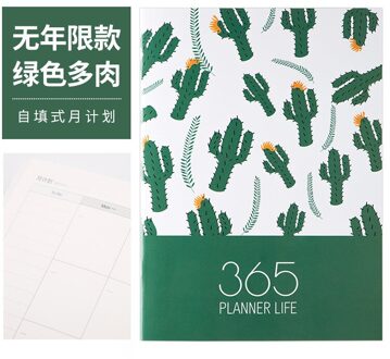 A4 Grote 365 Self-Vulling Kawaii Planner Notebook 12 Maand Agenda Chinese Planner Office Schoolbenodigdheden 365 Planner koffie