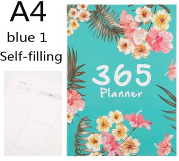 A4 Grote 365 Self-Vulling Kawaii Planner Notebook 12 Maand Agenda Chinese Planner Office Schoolbenodigdheden 365 Planner Oranje