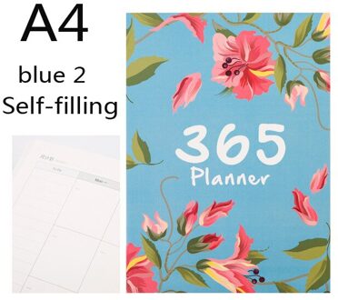 A4 Grote 365 Self-Vulling Kawaii Planner Notebook 12 Maand Agenda Chinese Planner Office Schoolbenodigdheden 365 Planner roos rood