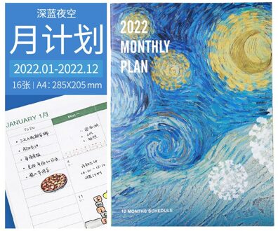 A4 Grote 365 Self-Vulling Kawaii Planner Notebook 12 Maand Agenda Chinese Planner Office Schoolbenodigdheden 365 Planner wit