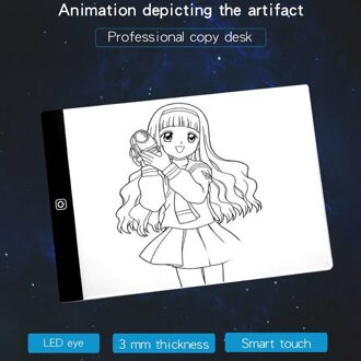 A4 Led Tekening Tablet Digitale Pad Usb Led Light Copy Board Elektronische Art Grafische Schilderij Tafel Met 3 Niveau Van dimmen