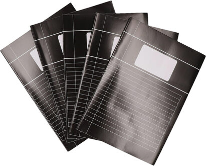 A4 lijntjes schriften pakket - 5x stuks - zwart - zachte kaft - schoolschrift
