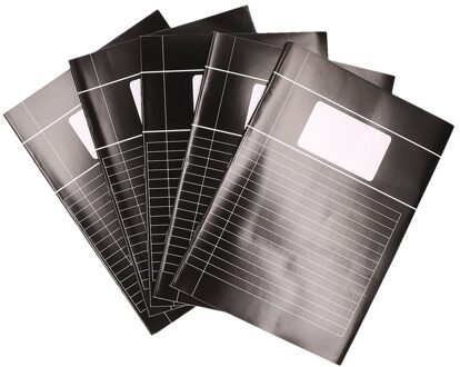 A4 lijntjes schriften pakket - 5x stuks - zwart - zachte kaft - schoolschrift