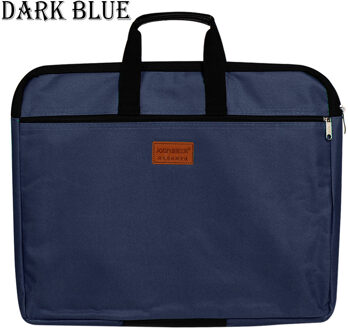 A4 Maat Dubbele Lagen Bestanden Tas Oxford Doek Grote Capaciteit Waterdichte Map Met Handvat Rits Canvas Business Boek Bestand Type1-donker blauw