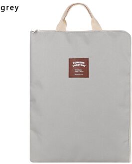 A4 Maat Dubbele Lagen Bestanden Tas Oxford Doek Grote Capaciteit Waterdichte Map Met Handvat Rits Canvas Business Boek Bestand Type2-grijs