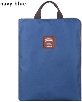 A4 Maat Dubbele Lagen Bestanden Tas Oxford Doek Grote Capaciteit Waterdichte Map Met Handvat Rits Canvas Business Boek Bestand Type2-marine blauw