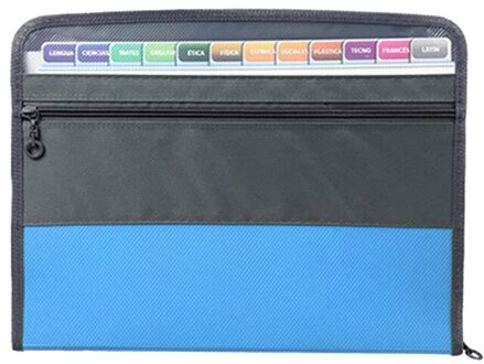 A4 Multi-layer Orgel Zak Rits Informatie Aktetas Document Bestand Map Student Test Papier Houder blauw
