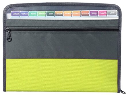 A4 Multi-layer Orgel Zak Rits Informatie Aktetas Document Bestand Map Student Test Papier Houder groen