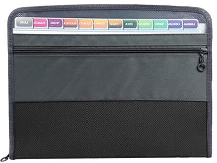 A4 Multi-layer Orgel Zak Rits Informatie Aktetas Document Bestand Map Student Test Papier Houder zwart