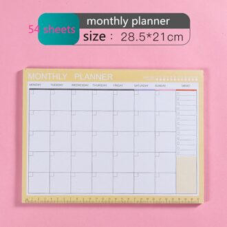 A4 Notebook Kawaii Dagelijks Wekelijks Maandelijkse Jaarlijks Kalender Planner Agenda Schedule Organizer Journal Boek Stationaire monthly geel