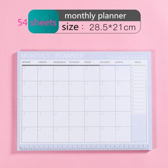 A4 Notebook Kawaii Dagelijks Wekelijks Maandelijkse Jaarlijks Kalender Planner Agenda Schedule Organizer Journal Boek Stationaire monthly paars
