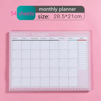 A4 Notebook Kawaii Dagelijks Wekelijks Maandelijkse Jaarlijks Kalender Planner Agenda Schedule Organizer Journal Boek Stationaire monthly roze