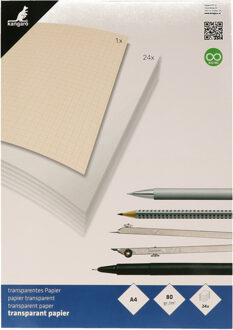 A4 overtrekpapier / transparant tekenpapier - 24x vellen - 80 grams - kopieer afbeeldingen