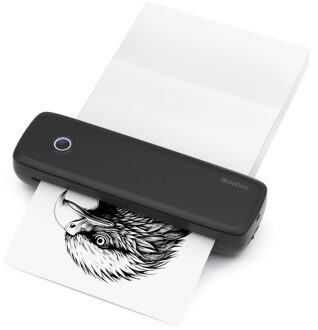 A4 Portable Thermal Transfer Printer Wireless&USB Connect with Mobile Computer for Office School Compatible with Windows/ Mac System Ink-less Printing Tattoo Pattern PDF File Webpage Contract Documents Picture Comes with 1pc Paper Roll