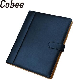 A4 PU File Folder Ring Binder Display Notebook 8 Packets Folders With Calculator Document Bag Organizer Business Office Supplies blauw