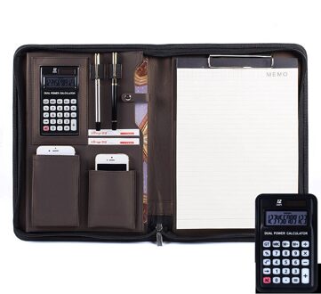 A4 rits senior PU lederen business werk manager zak conferentie bestandsmap organisator overeenkomst ipad mappen portfolio 641C koper A