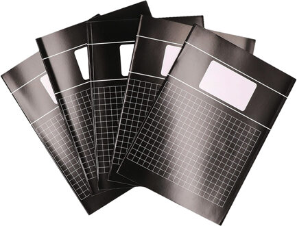 A4 ruitjes schriften pakket - 10 mm - 5x stuks - zwart